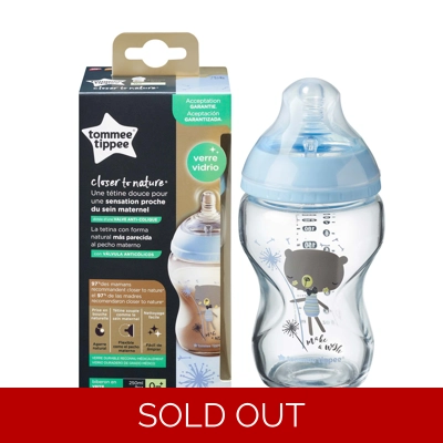 Closer To Nature Bottle 250ml Glass Blue Decorated